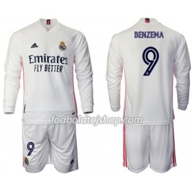 Real Madrid Karim Benzema 9 Børn Hjemme Fodboldsæt 2020-21 L/S (+ Korte bukser)